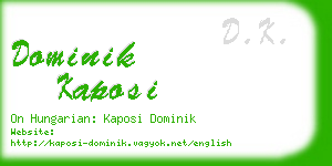 dominik kaposi business card